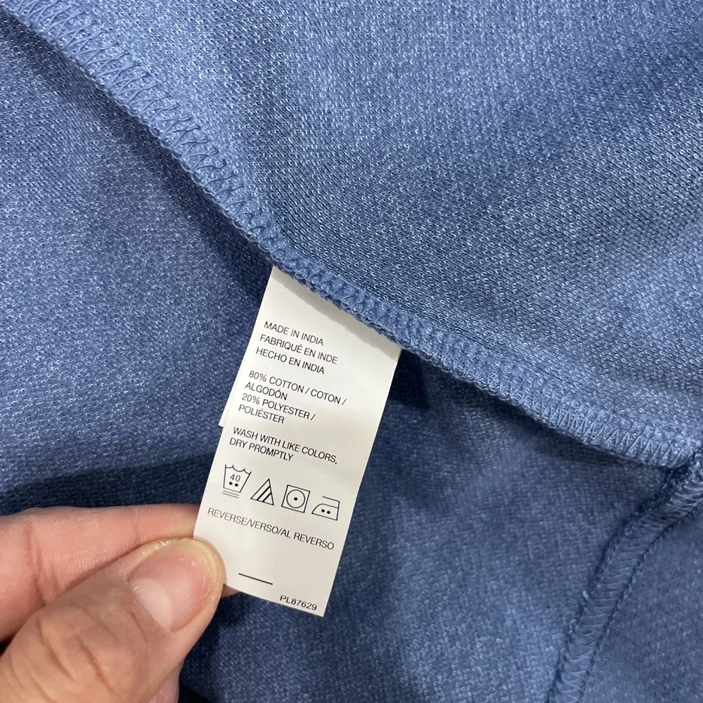 Geoffrey Beene Mens XL 1/4 Zip Pullover Sweater Blue Textured Knit Slim Fit Golf